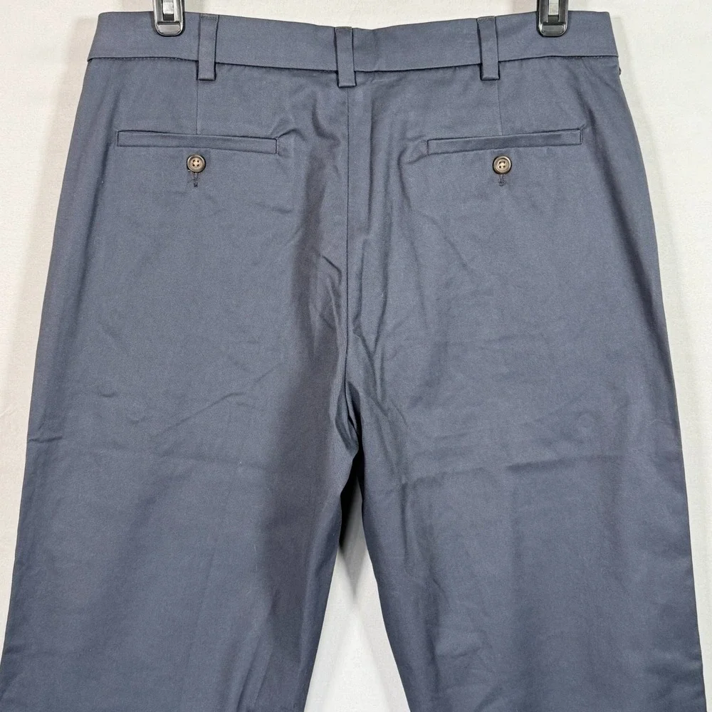NWT George Men Flat‎ Front Wrinkle Resistant 36x32 Regular Fit Navy Blue Stretch